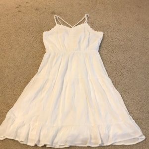 Girls White Strappy Dress